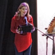 Jeanne Anne on concertina with baby on board!!! Yep – Jeanne Anne and Michael are having their second child this April.  Their first, Clare, is 4.5 yrs old now.  (photo by Danl Blackwood)