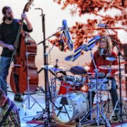 It wasn't until I was taking this picture that I realized this was a first, having never seen Michael on bass and Jeanne Anne on drums. This is now my new fav rhythm section!    (photo by Danl Blackwood)