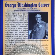 The poster for George Washington Carver's induction on display in the Mezzanine at the Great Overland Station Museum.