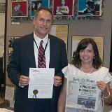 John and Dia Montgomery. John is Publisher of the Hutchinson News and represented Clark Kent at the KHOF ceremonies.