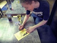 Renelle Aytes autographs a copy of the LOUDsoftLOUD flyer for me! :-)